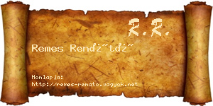 Remes Renátó névjegykártya